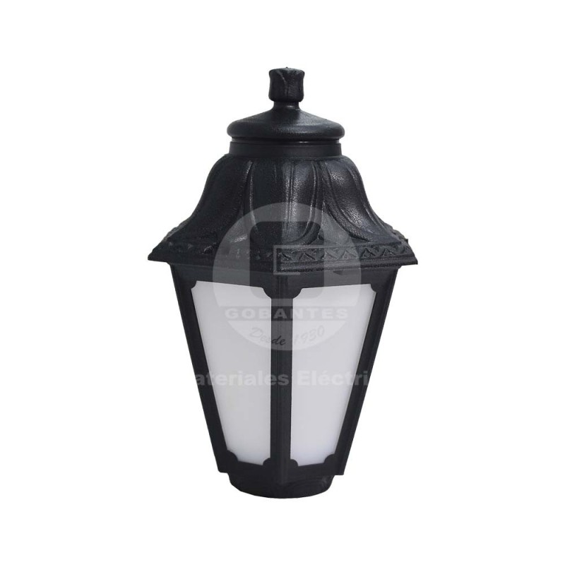 Farol Colgante Negro Vidrio Opaco P/E-27 (Sin Amp.) Fumagalli