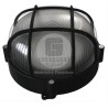 Apliqué Redondo LED 12W C/Rejilla Luz Cálida AL + Vidrio IP65 Negro Ekoline