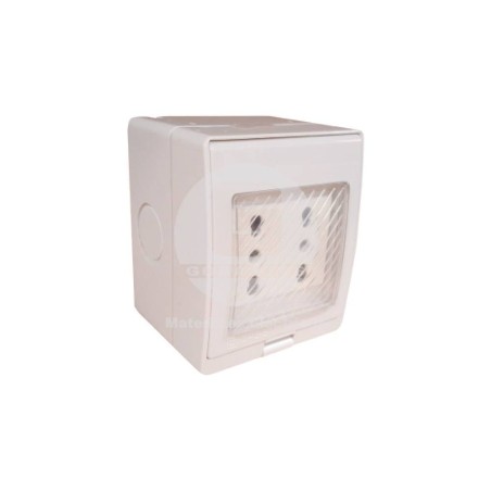Casquete Hidrobox IP55 C/Enchufe (2) 2P+T 10/16A Ekoline