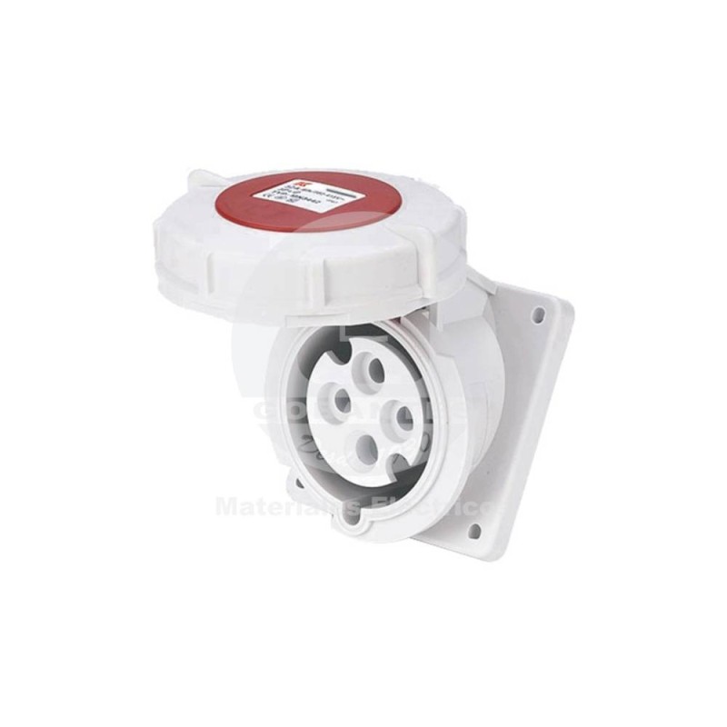 Hembra Empotrada Inclinada 3P+T 63A 380V IP67 Ekoline