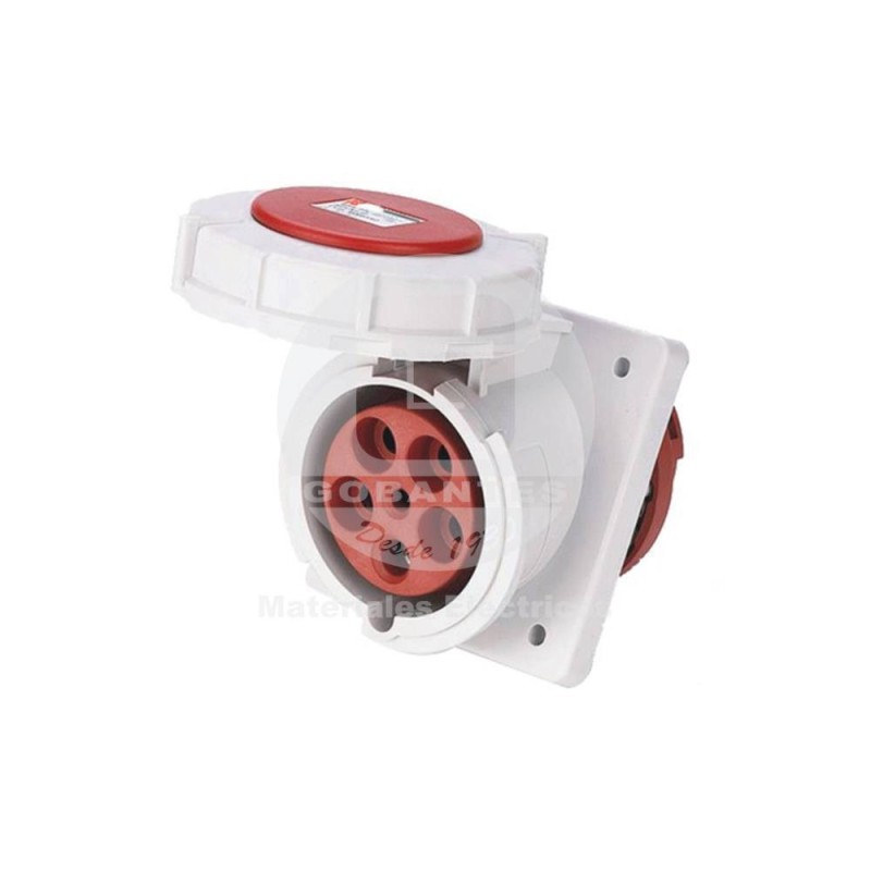 Hembra Empotrada Inclinada 3P+N+T 63A 380V IP67 Ekoline
