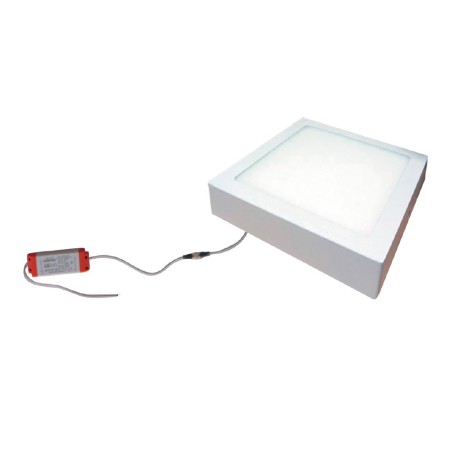 Panel LED Cuadrado 18W Luz Dia Sobrepuesto C/Driver Ext Ekoline