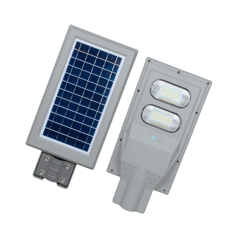 Luminaria Solar LED 60W C/Sensor - Control Remoto y Brazo Metalico Luz Calida Ekoline