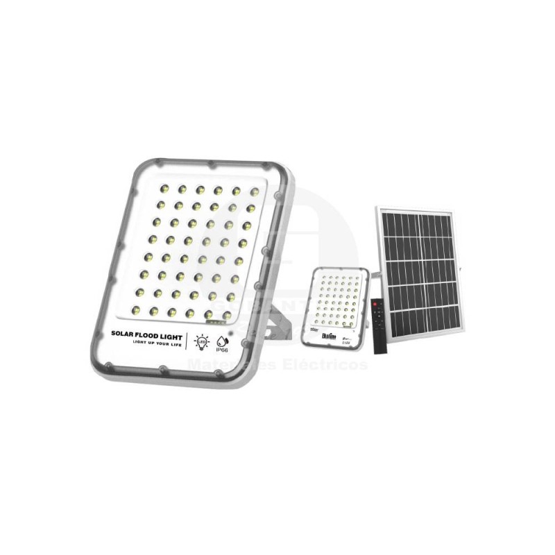 Proyector LED c/panel solar 25W uso domiciliario luz calida/fria/dia EKOLINE