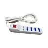 Alargador 4 pos 10A 2P+T 3m C/Switch Ekoline