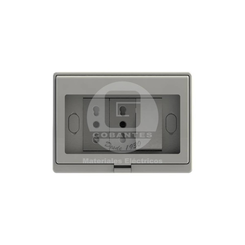 Tapa Hidrobox IP55 (1) Modulo 9/12+(2) Enchufe 2P+T 10/16A Ekoline