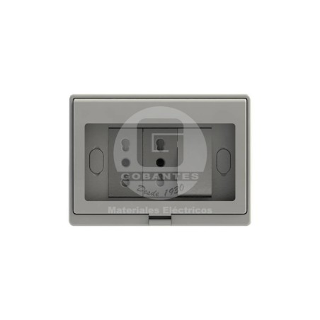 Tapa Hidrobox IP55 (1) Modulo 9/12+(2) Enchufe 2P+T 10/16A Ekoline