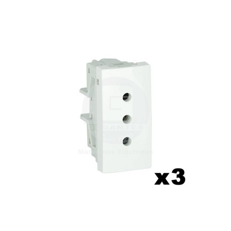 Placa Armada C/3 Enchufes 2P+T 10A Blanco 41428 ZBR Efapel