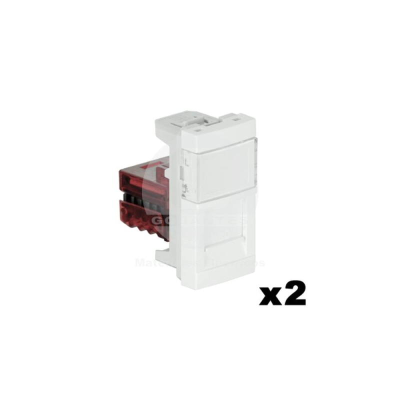 Placa Armada C/2 Tomas RJ45 Cat 6 UTP Blanco 41978 ZBR Efapel