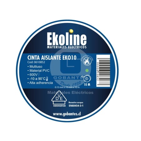 Cinta Electrica EKO10 19 mm x 10 mt Verde Ekoline