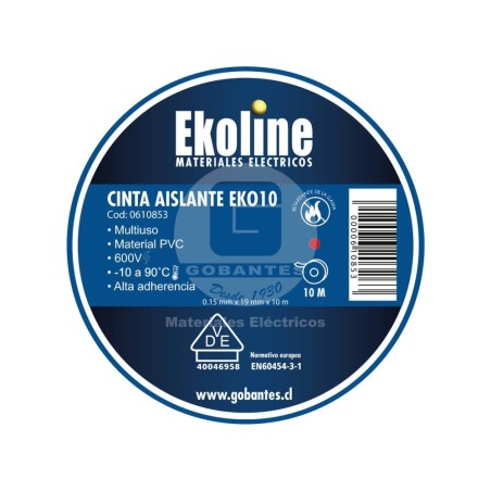 Cinta Electrica EKO10 19 mm x 10 mt Roja Ekoline