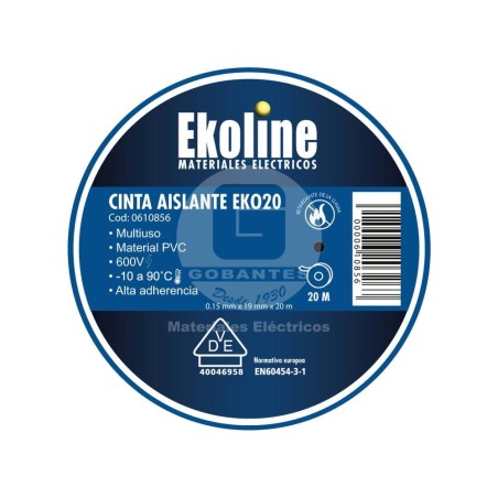 Cinta Electrica EKO20 19 mm x 20 mt Negra Ekoline