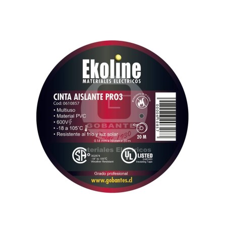 Cinta Electrica PRO3 19 mm x 20 mt Azul Ekoline