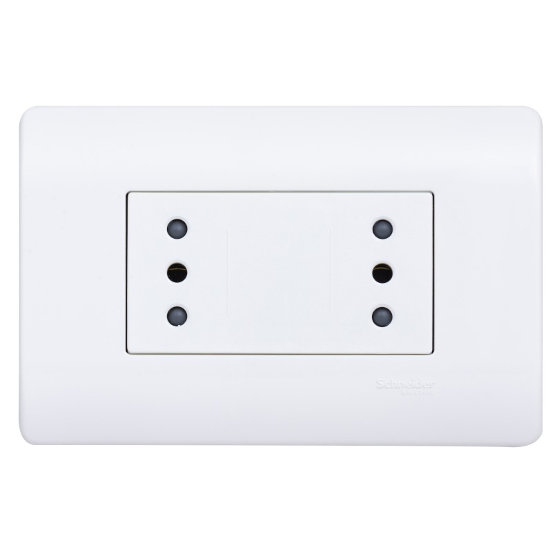 Placa Armada Doble C/2 Enchufes 2P+T 10A Blanco