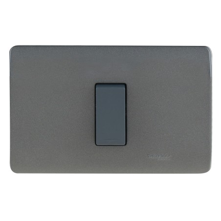 Placa Armada Simple C/Pulsador Café/Dorado