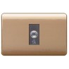 Placa Armada Simple C/Toma Coaxial Café/Dorado