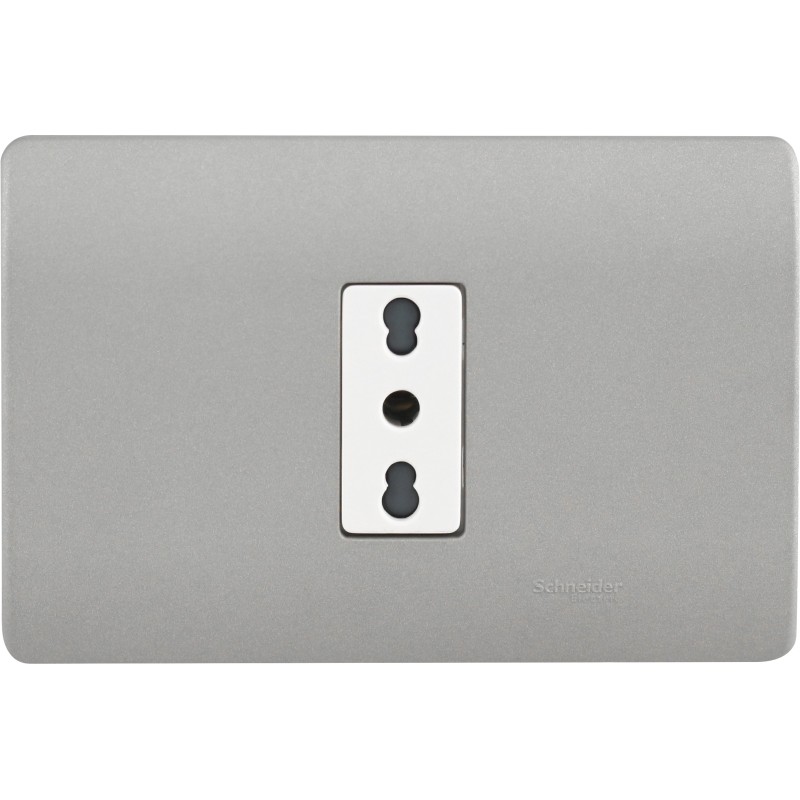 Placa Armada Simple C/Enchufe 2P+T 10/16A Beige/Niquel