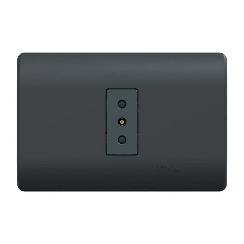 Placa Genesis Armada C/Tomacorriente Simple 10A 2P+T - Black