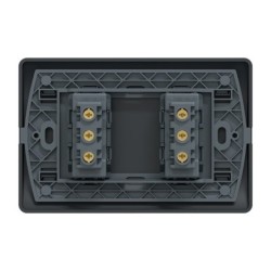 Placa Genesis Armada C/Tomacorriente Doble 10A 2P+T - Black