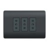Placa Genesis Armada C/Tomacorriente Triple 10A 2P+T - Black
