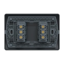 Placa Genesis Armada C/Tomacorriente Doble 10/16A 2P+T - Black