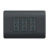 Placa Genesis Armada C/Tomacorriente Triple 10/16A 2P+T - Black