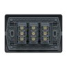 Placa Genesis Armada C/Tomacorriente Triple 10/16A 2P+T - Black