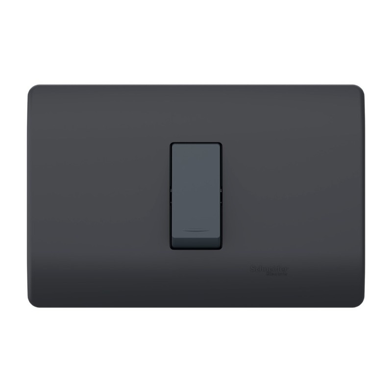 Placa Genesis Armada C/Interruptor 9/12 16AX 250V - Black