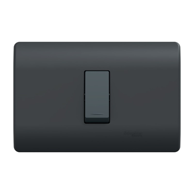 Placa Genesis Armada C/Interruptor 9/24 16AX 250V - Black
