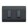 Placa Genesis Armada C/Interruptor 9/12 + 9/24 16AX 250V - Black