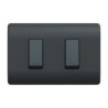 Placa Genesis Armada C/Interruptor Doble 9/15 16AX 250V - Black