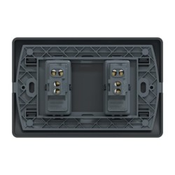 Placa Genesis Armada C/Interruptor Doble 9/15 16AX 250V - Black
