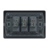 Placa Genesis Armada C/Interruptor Triple 9/32 16AX 250V - Black
