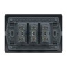 Placa Genesis Armada C/Interruptor Triple 9/24 16AX 250V - Black