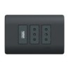 Placa Genesis Armada 2 Tomacorriente 10A + USB - Black