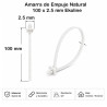 Amarra de Empuje (Muro) Natural 100 x 2.5 mm Ekoline