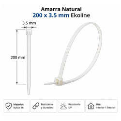 Amarra Natural 200 x 3.5 mm Ekoline