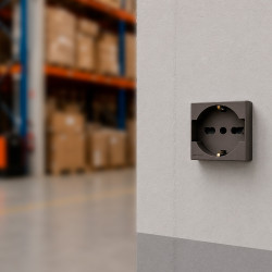 Enchufe 2P+T Schuko 16A 250V Sinthesi 44 Piedra