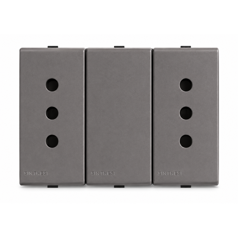 Enchufe 2P+T Duplex 10A 250V Sinthesi 44 Piedra