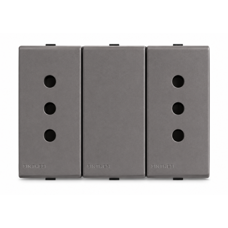 Enchufe 2P+T Duplex 10A 250V Sinthesi 44 Piedra