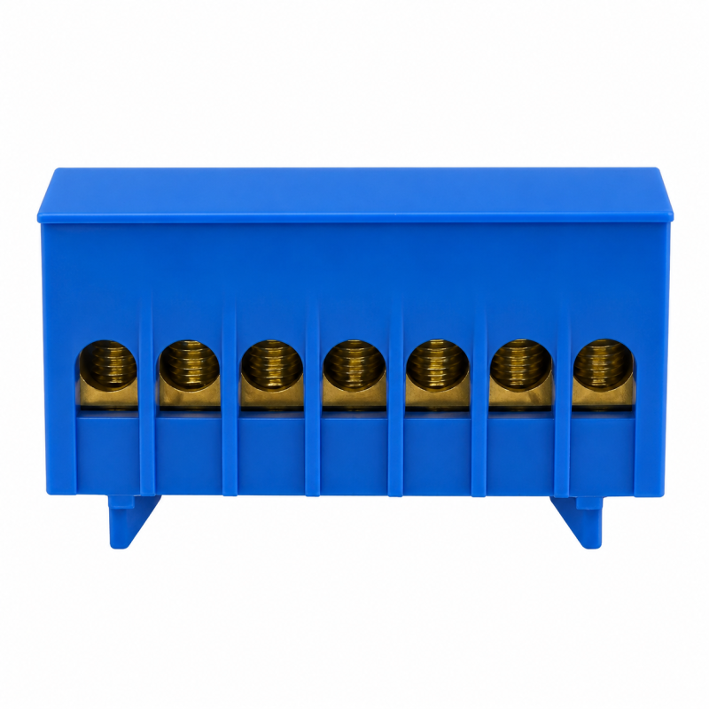 Regleta Distribución 10P Azul Cubierta Plástico Ekoline