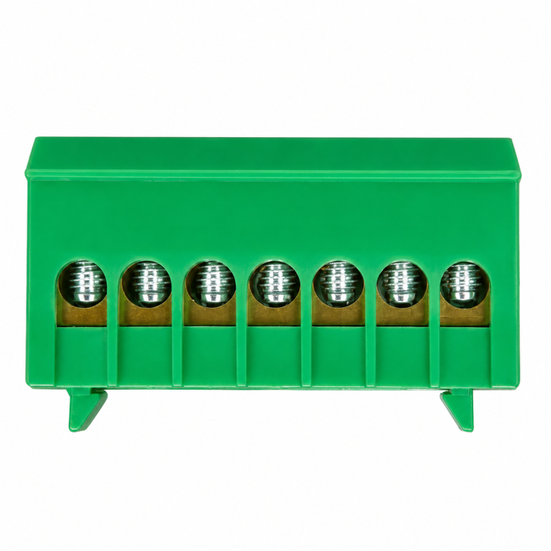 Regleta Distribución 7P Verde Cubierta Plástico Ekoline