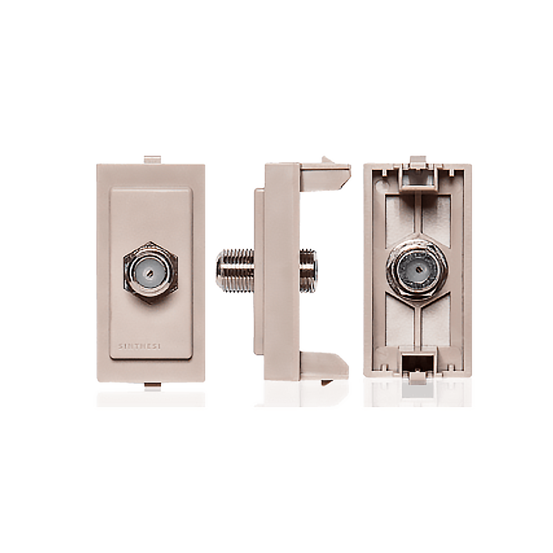 Toma Coaxial Aluminio TV Sat Sinthesi 17 Beige