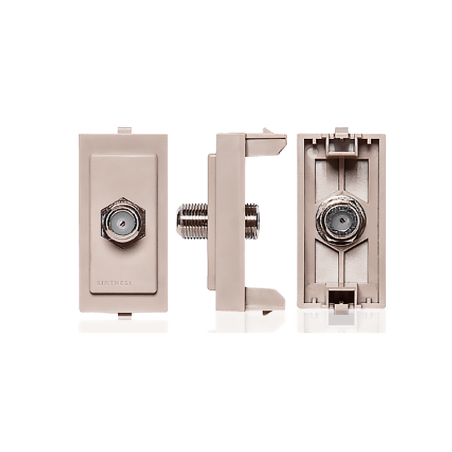 Toma Coaxial Aluminio TV Sat Sinthesi 17 Beige