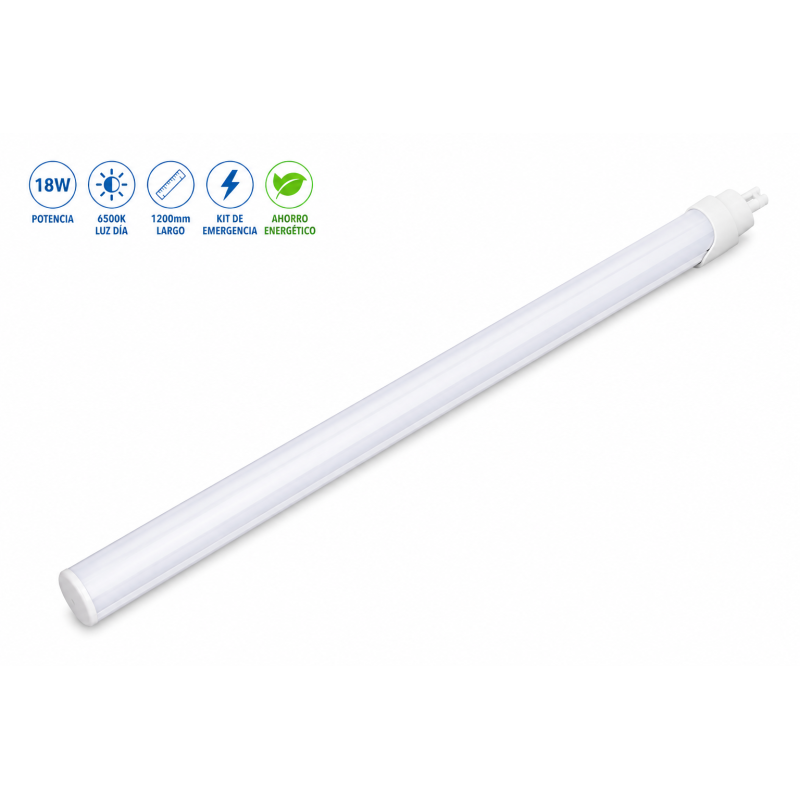 Tubo LED C/Kit de Emergencia 18W 6500K Luz Dia 1200 mm Ekoline