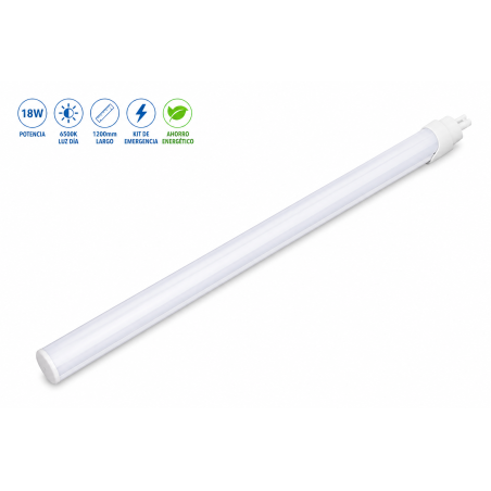 Tubo LED C/Kit de Emergencia 18W 6500K Luz Dia 1200 mm Ekoline