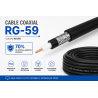 Cable Coaxial RG-59 Negro Ekoline (Rollo 100 mts)