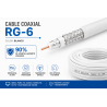 Cable Coaxial RG-6 Blanco Ekoline (Rollo 100 mts)