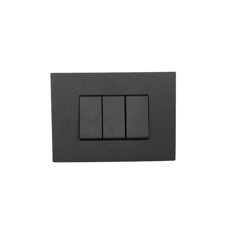 Interruptor 9/12 Teclon 3 Modulos 16A 250V Sinthesi 44 Carbón