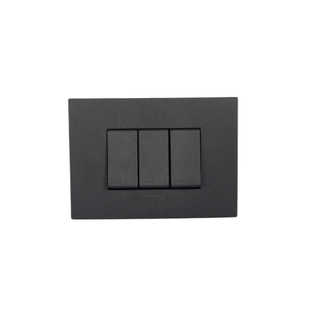 Interruptor 9/12 Teclon 3 Modulos 16A 250V Sinthesi 44 Carbón